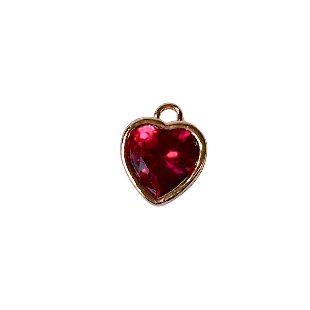 Heart Birthstone Gold Charm