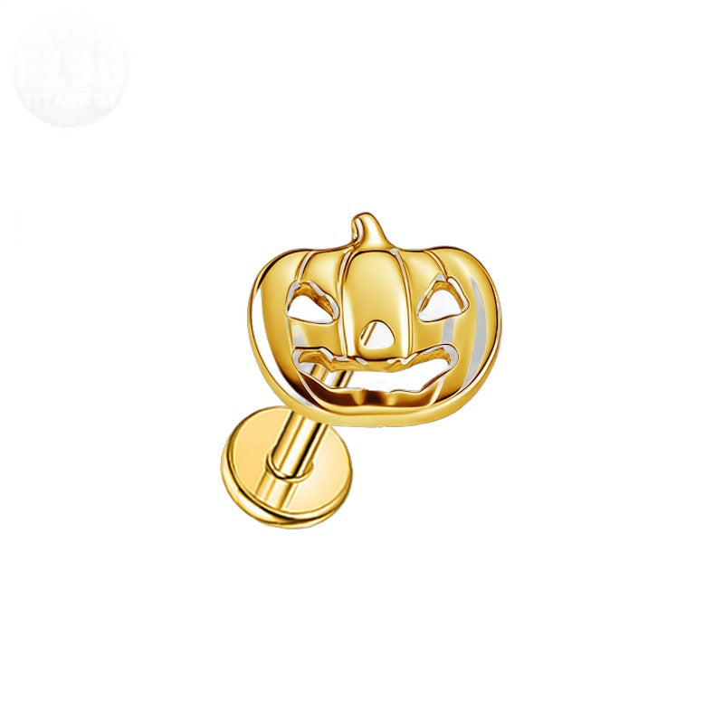 Jack-O-Lantern Flat-Back Stud (Single or Pair)