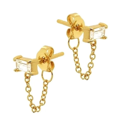 Sterling Silver Starstruck Chain Studs (Single or Pair!)