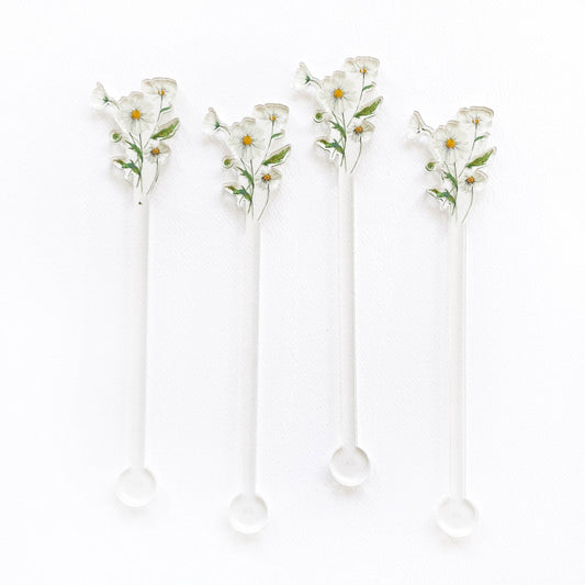 Daisy Bouquet Acrylic Stir Sticks