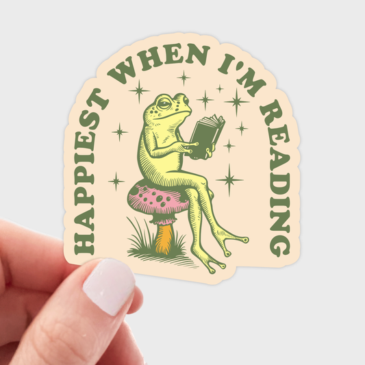 Happiest When I'm Reading Sticker