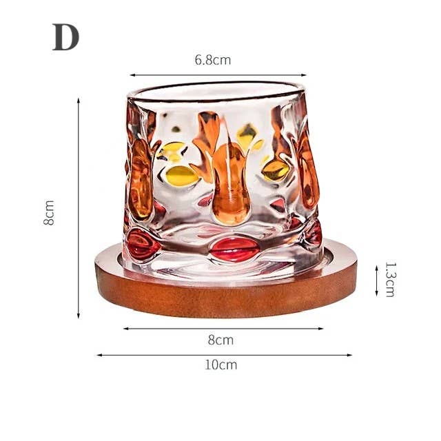 Rotating Glass Cup with Coaster