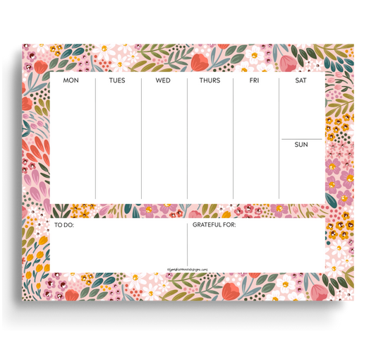 Summer Meadow Weekly Planner Notepad