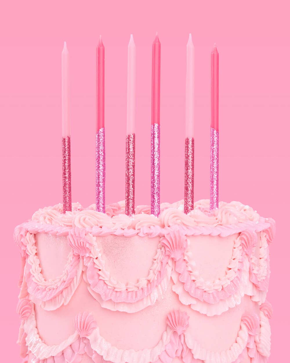 Pink Glitter Candles