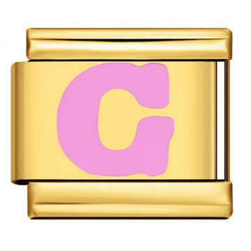 Gold Letter Italian Charm