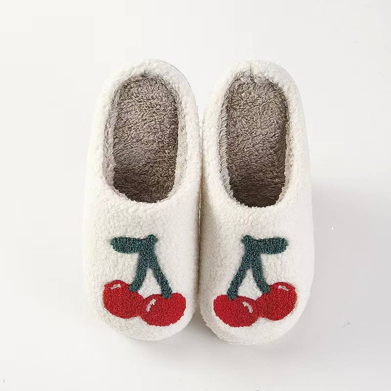 Cherry Plush Slippers