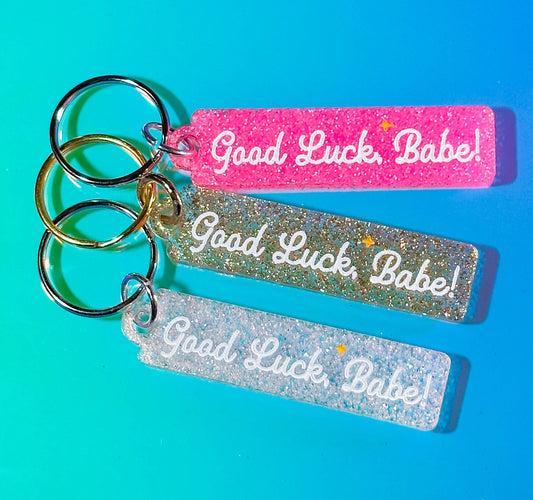 Good Luck Babe! Glitter Keytag / Keychain