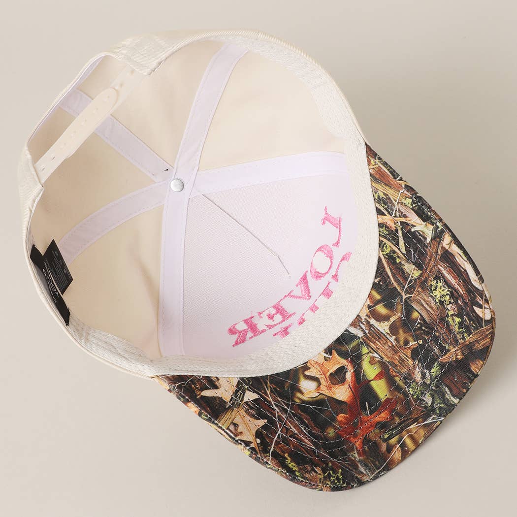 Lover Girl Camouflage Embroidered Trucker Hat
