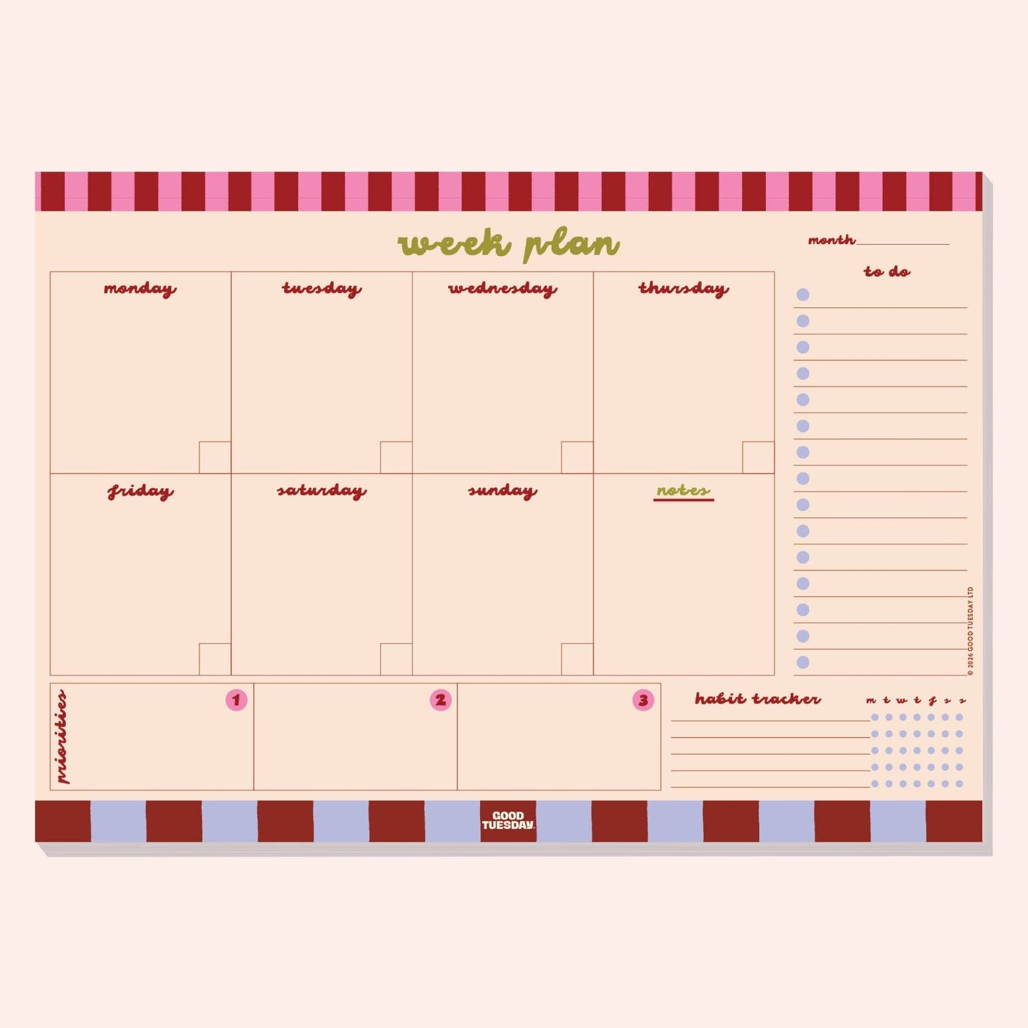 Checks & Stripes Weekly Planner Pad