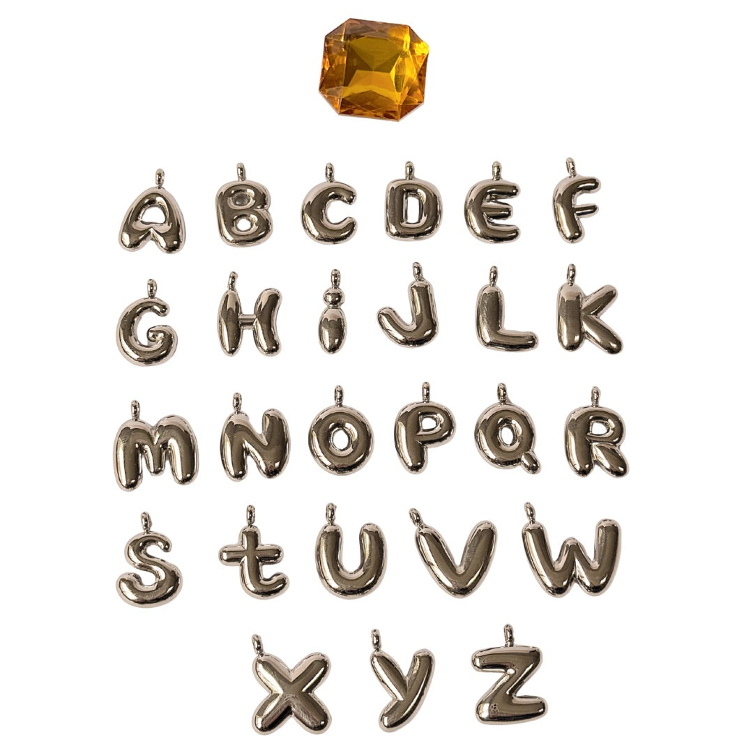 Bubble Letter Charms (Gold + Silver)