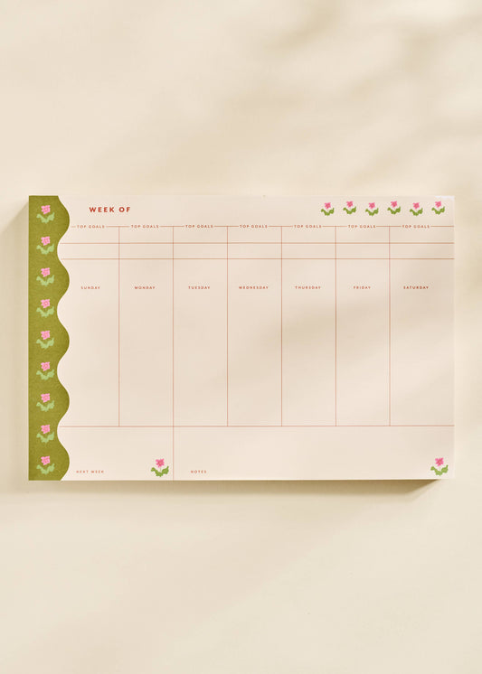Garden Border Weekly Plan Notepad