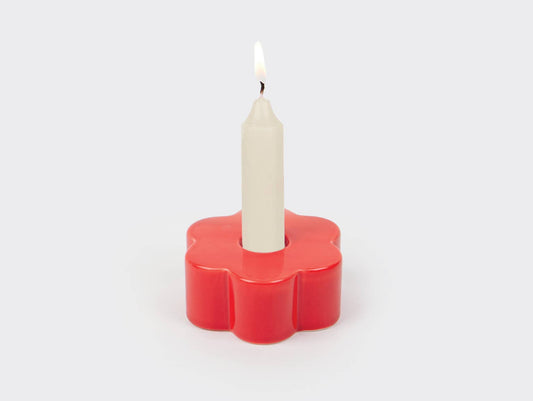 Red Daisy Candle Holder