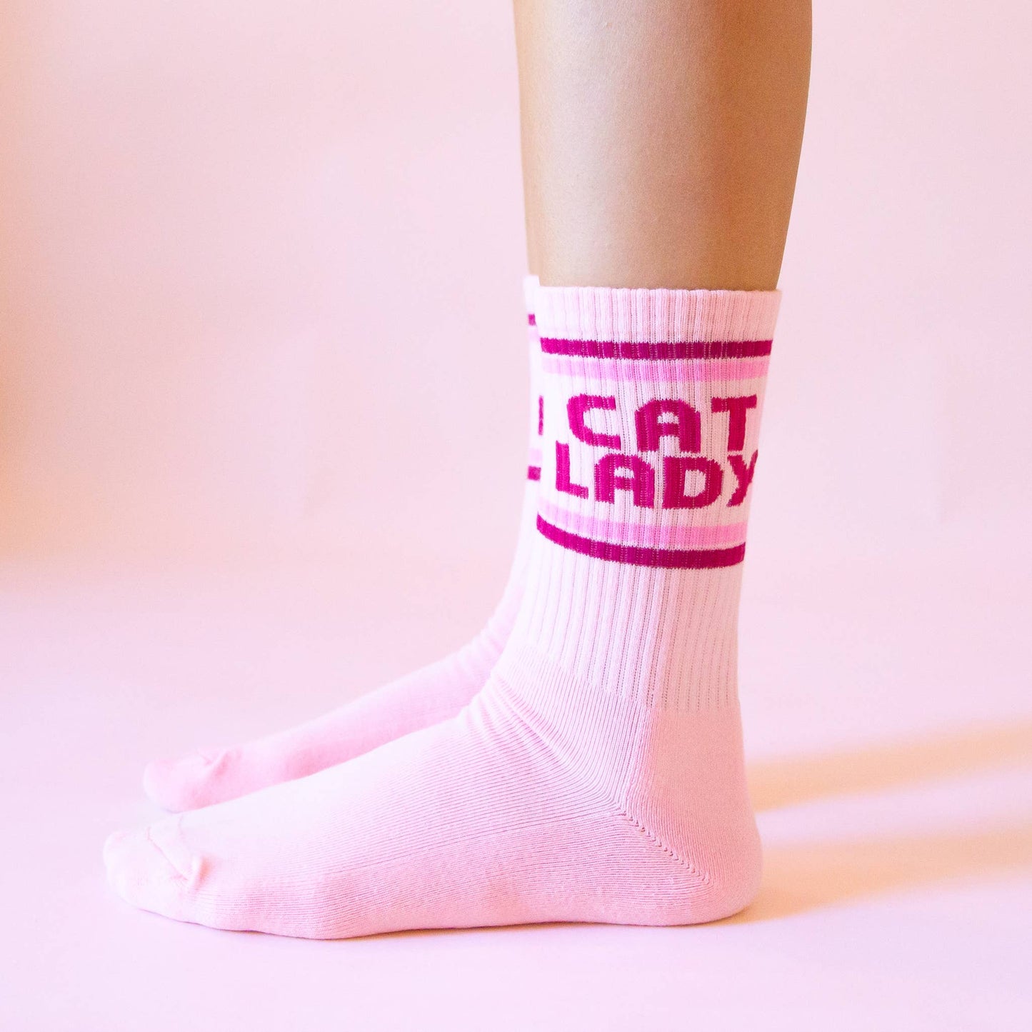 Cat Lady Ribbed Crew Socks