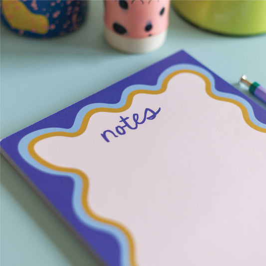 Blue Wavy Notepad