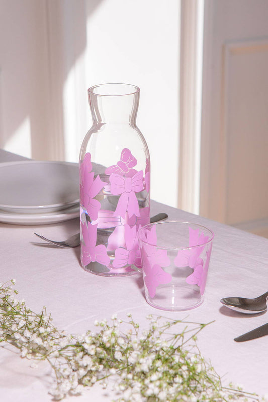 Bow Jar & Glass Set