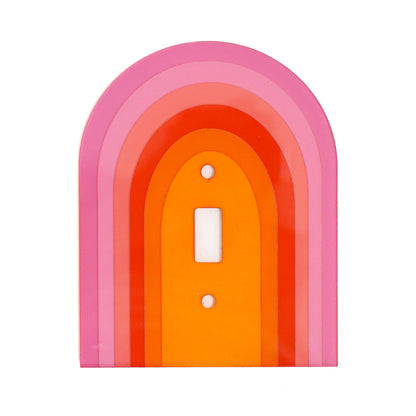 Pink Orange Rainbow Arch Light Switch Plate