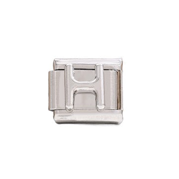Silver Letter Italian Charm