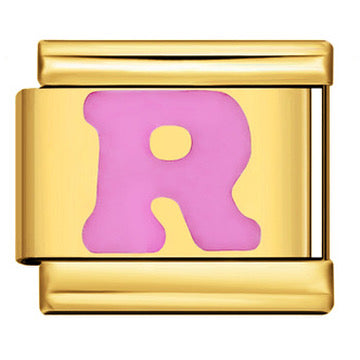 Gold Letter Italian Charm