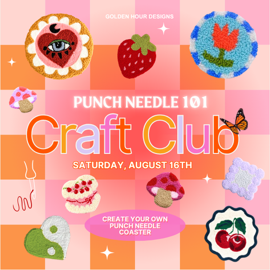 August Craft Club: Punch Needle Coasters - 8/16