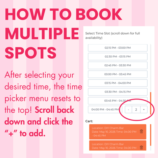 DIY Charm Bar - In-Store Reservation - Deposit
