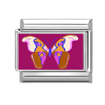 Fuschia Butterfly Italian Charm