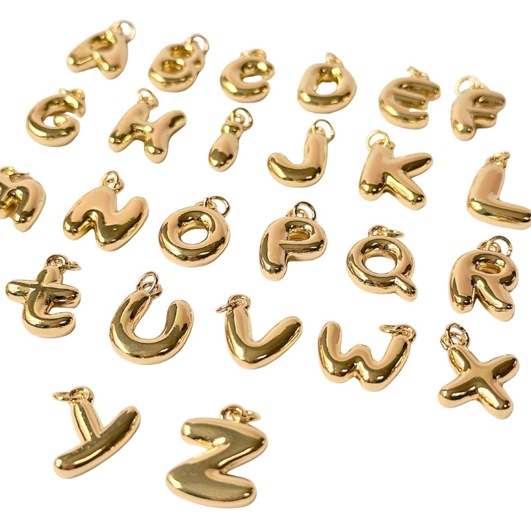 Bubble Letter Charms (Gold + Silver)
