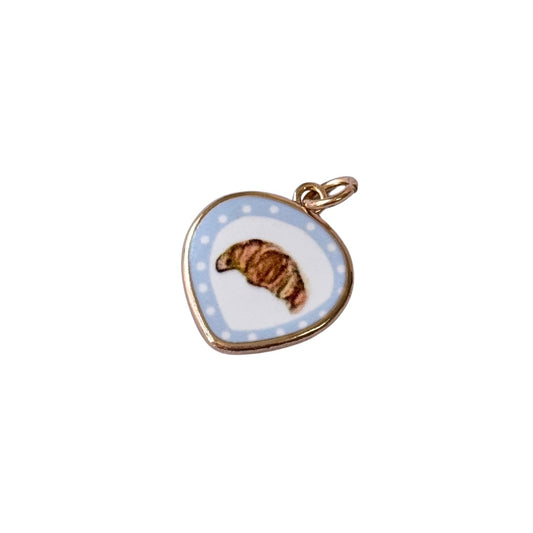 Enamel Croissant Gold Charm