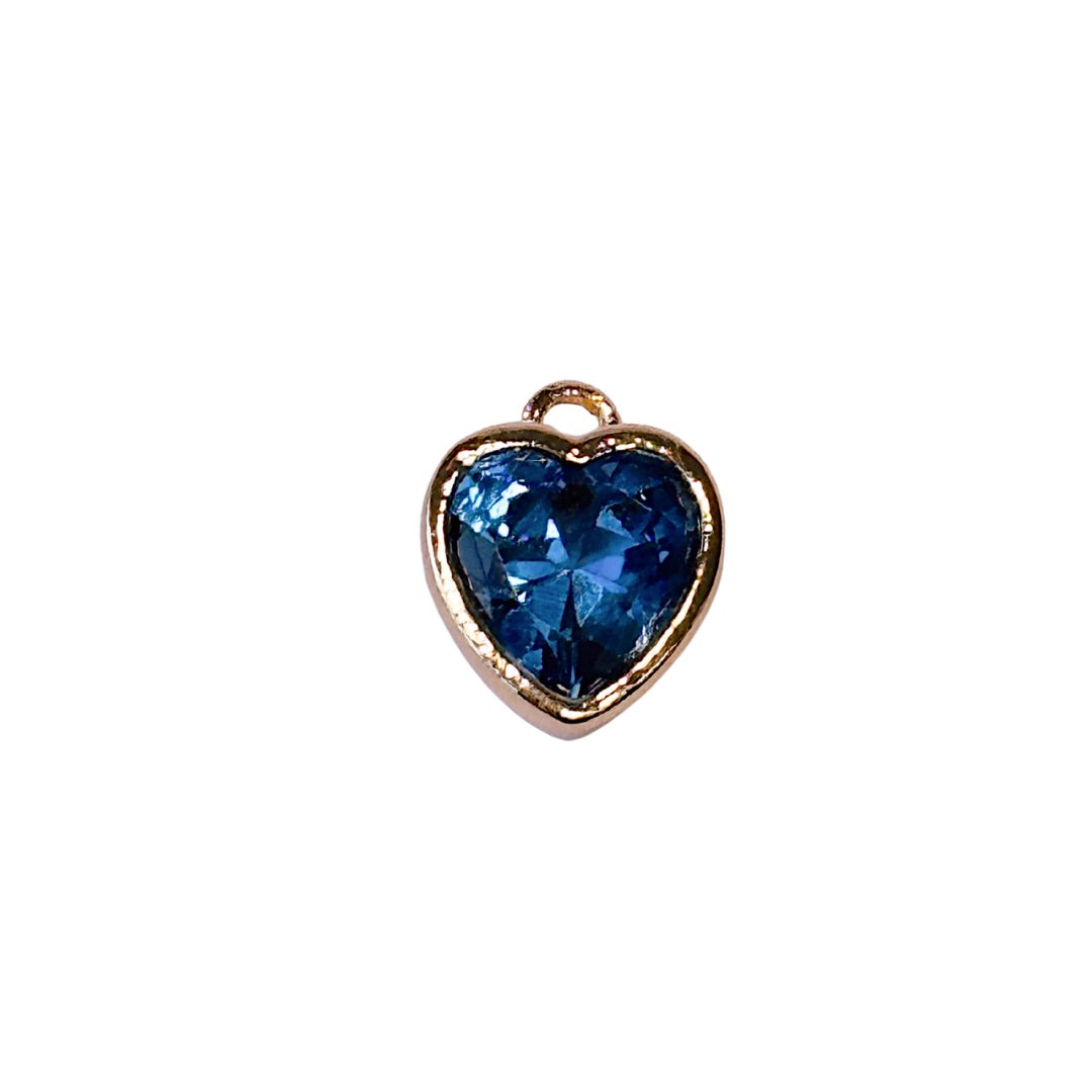 Heart Birthstone Gold Charm