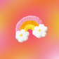 Mug Rug - Goose Flower, Rainbow, Blue Ribbon