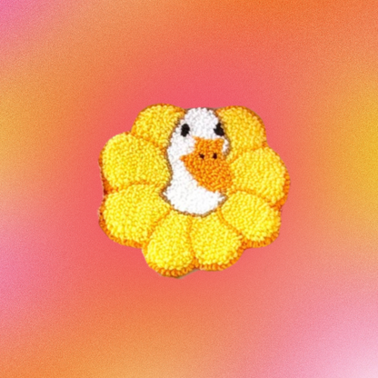 Mug Rug - Goose Flower, Rainbow, Blue Ribbon