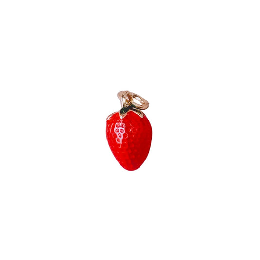 Realistic Strawberry Gold Charm