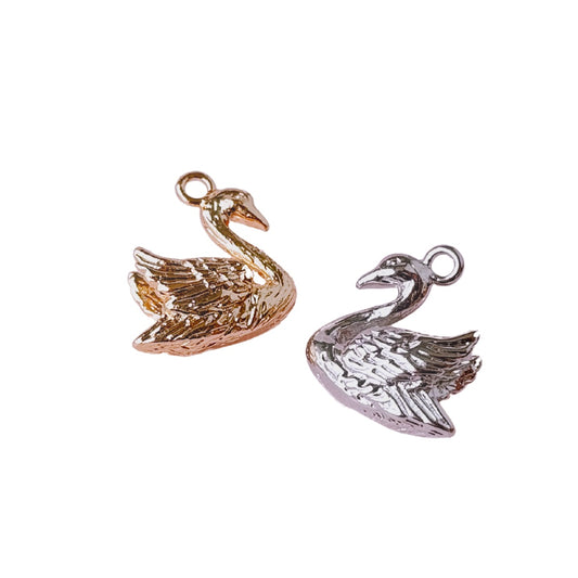 Swan Charm (Gold + Silver)