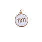 11:11 Enamel Coin White & Gold Charm