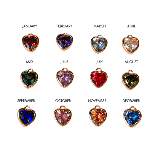 Heart Birthstone Gold Charm