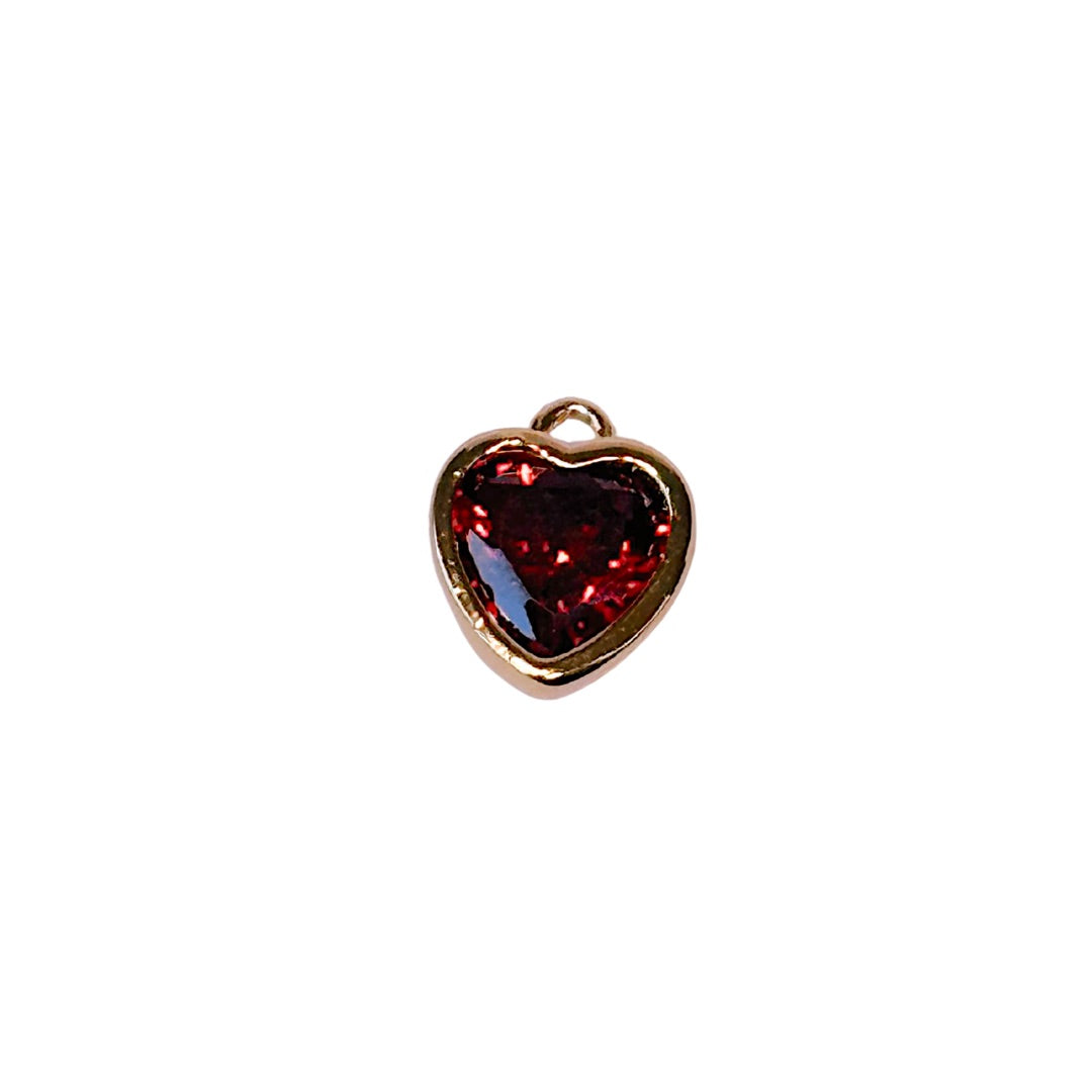 Heart Birthstone Gold Charm