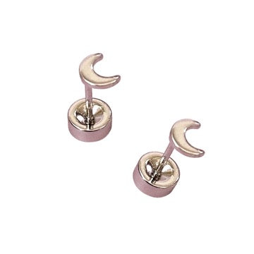 Crescent Moon Flatback Screwback Stud (Single or Pair!)