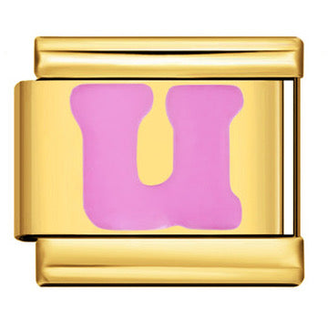 Gold Letter Italian Charm