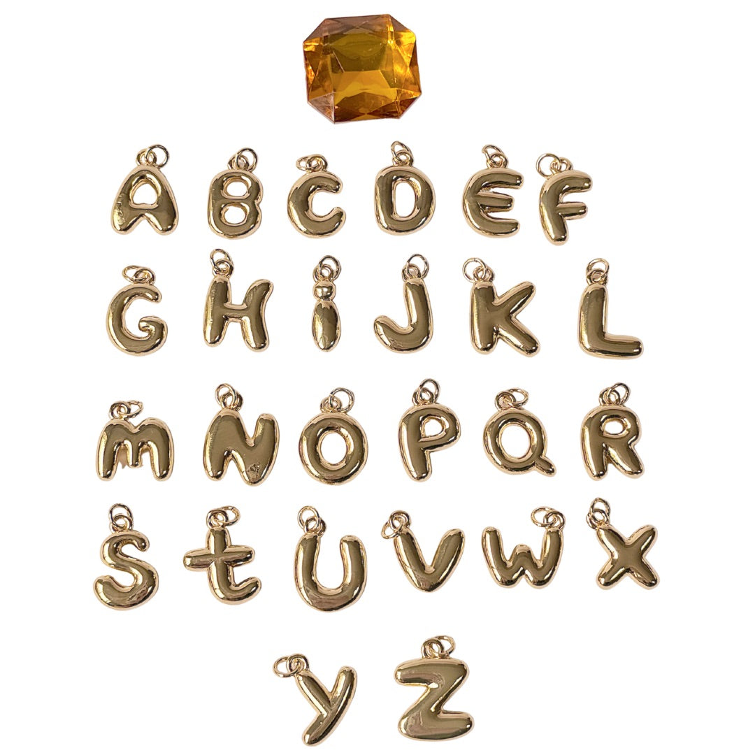 Bubble Letter Charms (Gold + Silver)