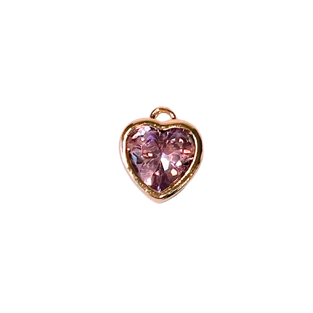 Heart Birthstone Gold Charm