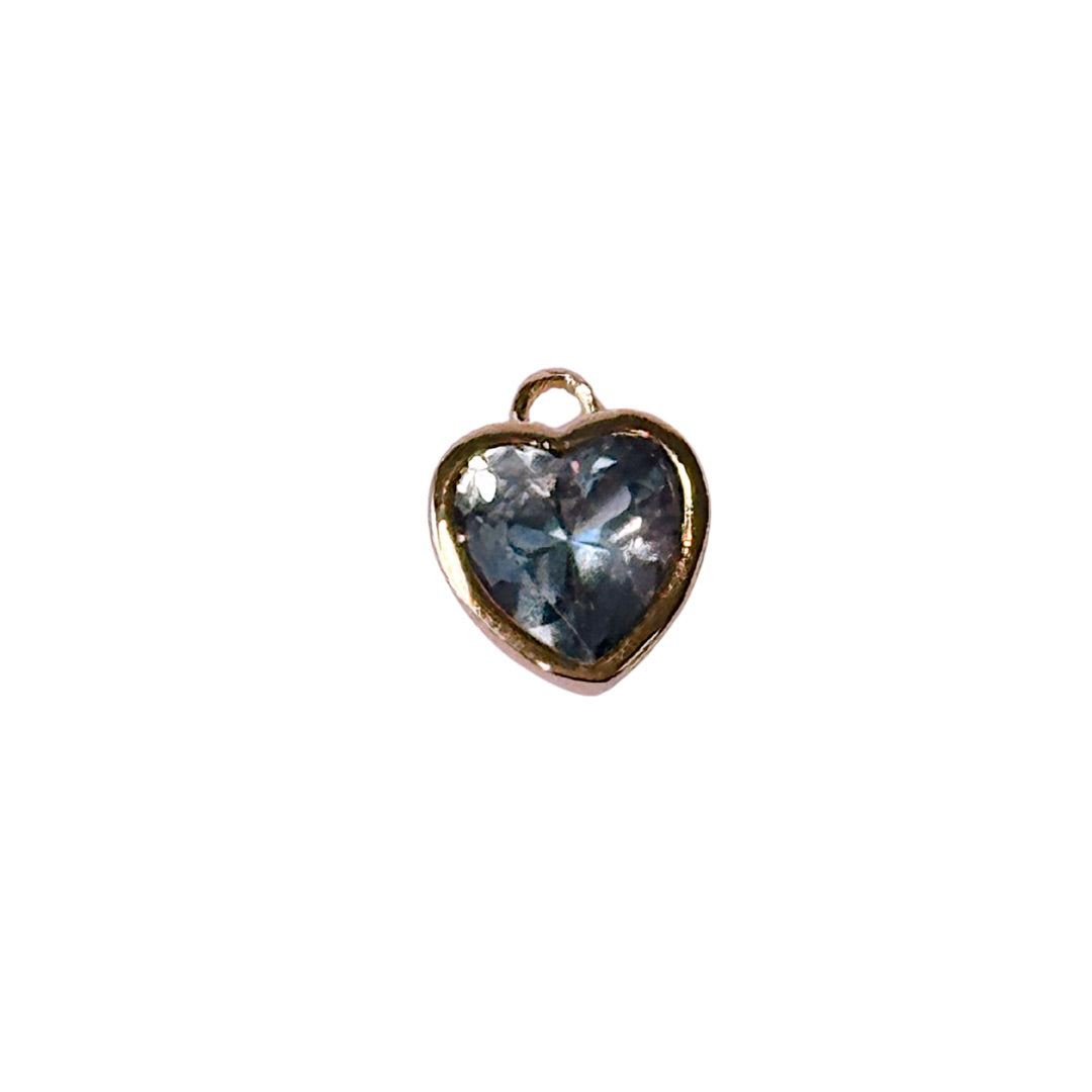 Heart Birthstone Gold Charm