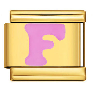 Gold Letter Italian Charm