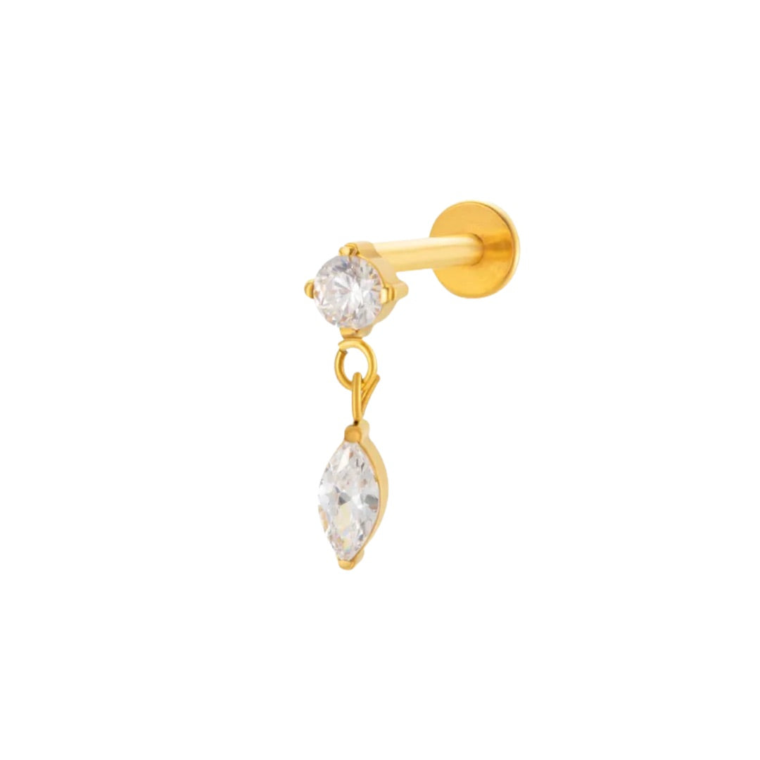 Dew Drop Flat-Back Stud (Single or Pair!)
