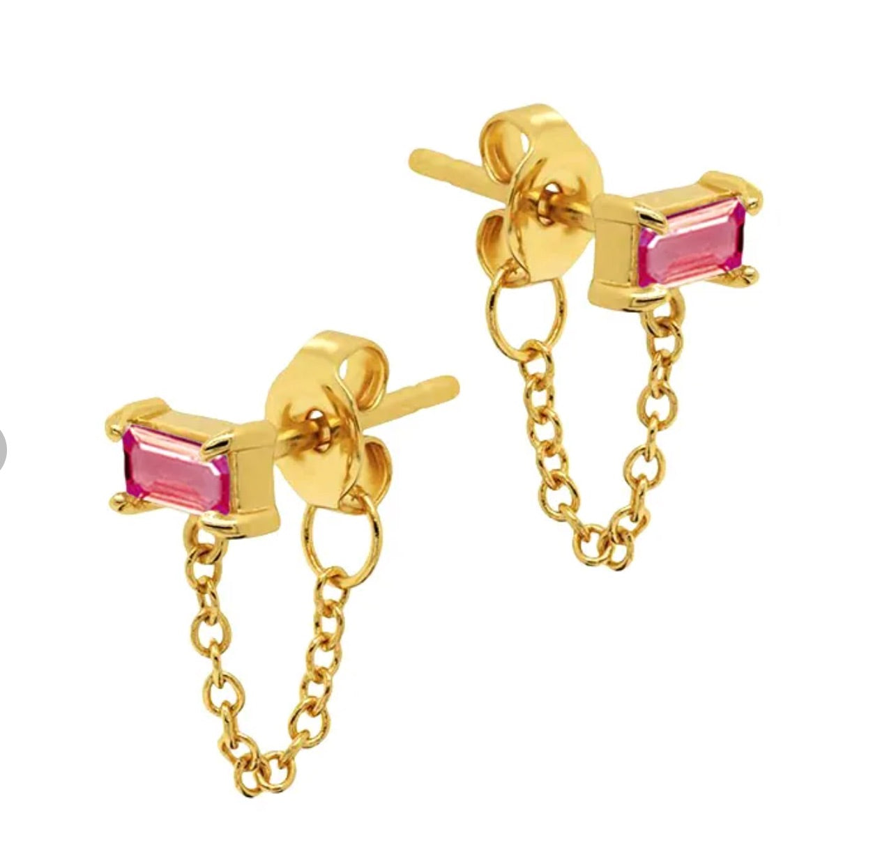 Sterling Silver Starstruck Chain Studs (Single or Pair!)