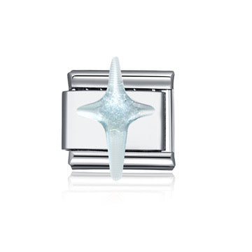 Silver Iridescent North Star Italian Charm