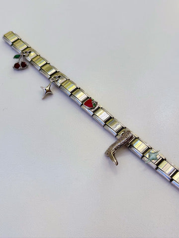 Custom Silver Italian Charm Bracelet