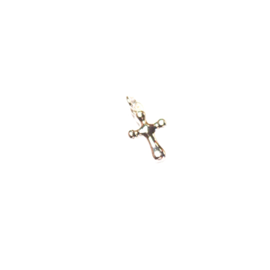 Silver Bubble Cross Charm