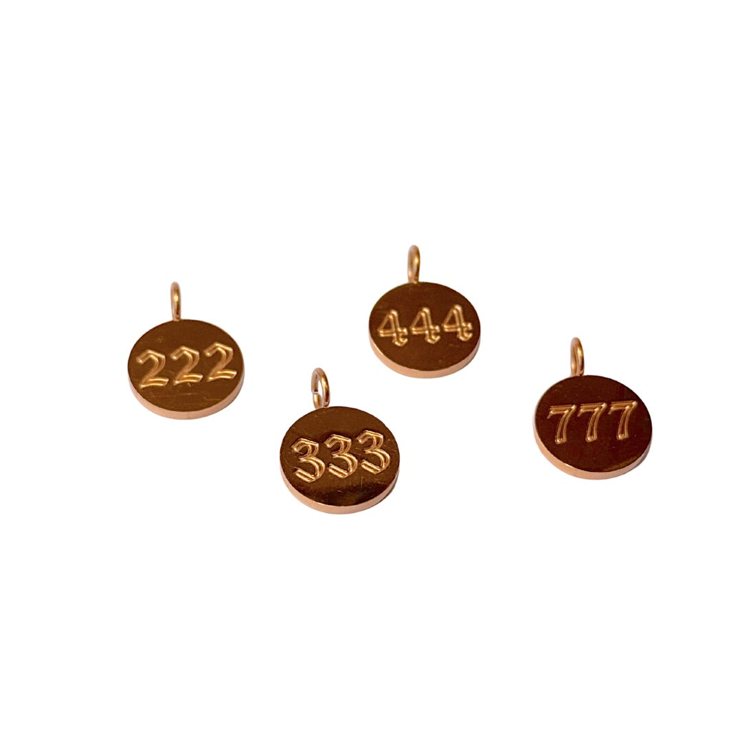 Angel Numbers Gold Charm