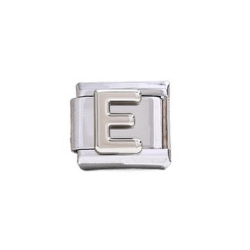 Silver Letter Italian Charm