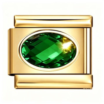 Gold Birthstone Italian Charm
