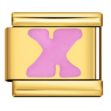 Gold Letter Italian Charm